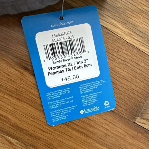 Columbia Sandy River Woman’s Shorts Solid Kakhi 3" Inseam Swim Casual Size XL - Picture 3 of 6